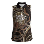 Australia NAIDOC Week 2025 Women Sleeveless Polo Shirt Boomerang Kangaroo Indigenous Art