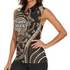 Australia NAIDOC Week 2025 Women Sleeveless Polo Shirt Boomerang Kangaroo Indigenous Art
