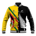 Custom New Zealand and Zimbabwe Baseball Jacket NZ Fern Zim Flag Half Style