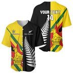 Custom New Zealand and Zimbabwe Baseball Jersey NZ Fern Zim Flag Half Style