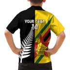 Custom New Zealand and Zimbabwe Hawaiian Shirt NZ Fern Zim Flag Half Style