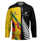 Custom New Zealand and Zimbabwe Hockey Jersey NZ Fern Zim Flag Half Style