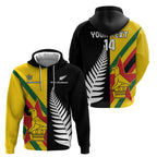 Custom New Zealand and Zimbabwe Hoodie NZ Fern Zim Flag Half Style