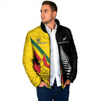 Custom New Zealand and Zimbabwe Padded Jacket NZ Fern Zim Flag Half Style