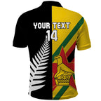 Custom New Zealand and Zimbabwe Polo Shirt NZ Fern Zim Flag Half Style