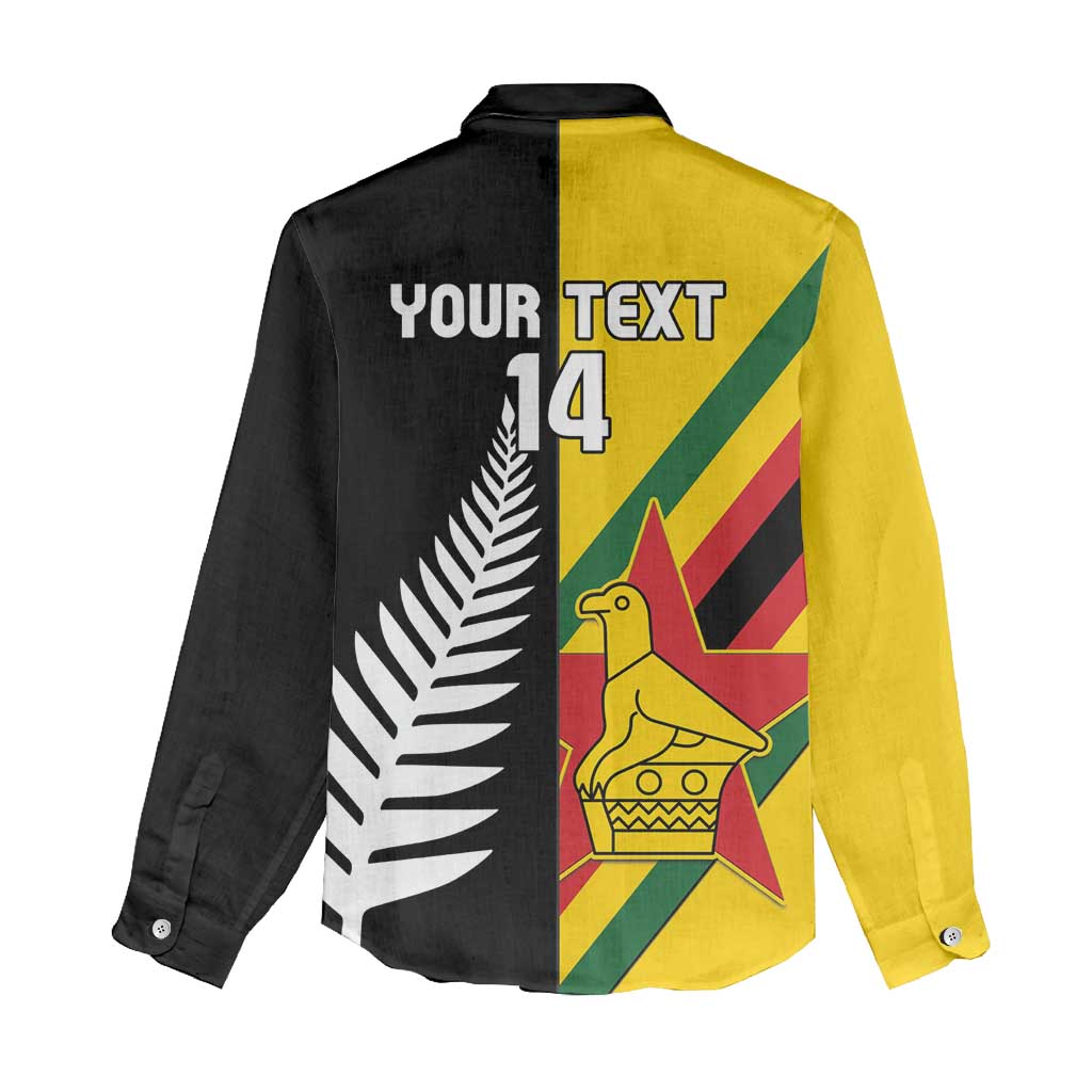 Custom New Zealand and Zimbabwe Women Casual Shirt NZ Fern Zim Flag Half Style