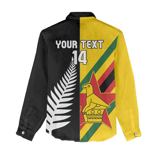 Custom New Zealand and Zimbabwe Women Casual Shirt NZ Fern Zim Flag Half Style