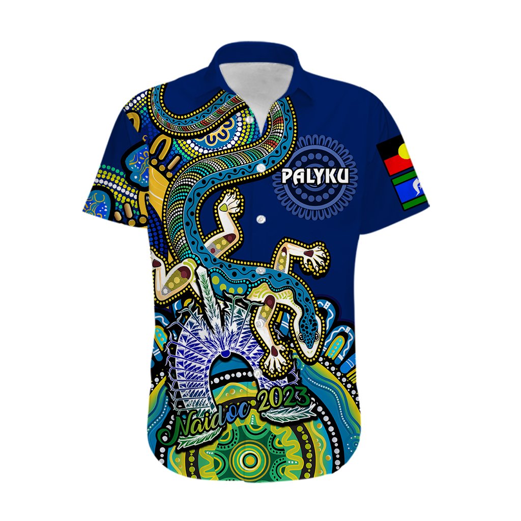 custom-text-and-number-australia-naidoc-2023-hawaiian-shirt-palyku-indigenous-lizard-for-our-elders