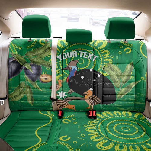Personalised Australia Father's Day Back Car Seat Cover Cassowary Dad Cerbera Floribunda Aboriginal Art