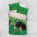 Personalised Australia Father's Day Bedding Set Cassowary Dad Cerbera Floribunda Aboriginal Art