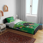 Personalised Australia Father's Day Bedding Set Cassowary Dad Cerbera Floribunda Aboriginal Art