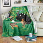 Personalised Australia Father's Day Blanket Cassowary Dad Cerbera Floribunda Aboriginal Art