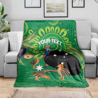 Personalised Australia Father's Day Blanket Cassowary Dad Cerbera Floribunda Aboriginal Art