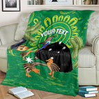 Personalised Australia Father's Day Blanket Cassowary Dad Cerbera Floribunda Aboriginal Art
