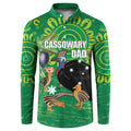 Personalised Australia Father's Day Button Sweatshirt Cassowary Dad Cerbera Floribunda Aboriginal Art