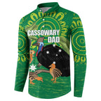 Personalised Australia Father's Day Button Sweatshirt Cassowary Dad Cerbera Floribunda Aboriginal Art