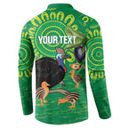 Personalised Australia Father's Day Button Sweatshirt Cassowary Dad Cerbera Floribunda Aboriginal Art
