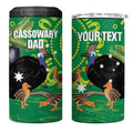Personalised Australia Father's Day 4 in 1 Can Cooler Tumbler Cassowary Dad Cerbera Floribunda Aboriginal Art