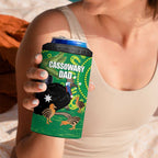 Personalised Australia Father's Day 4 in 1 Can Cooler Tumbler Cassowary Dad Cerbera Floribunda Aboriginal Art