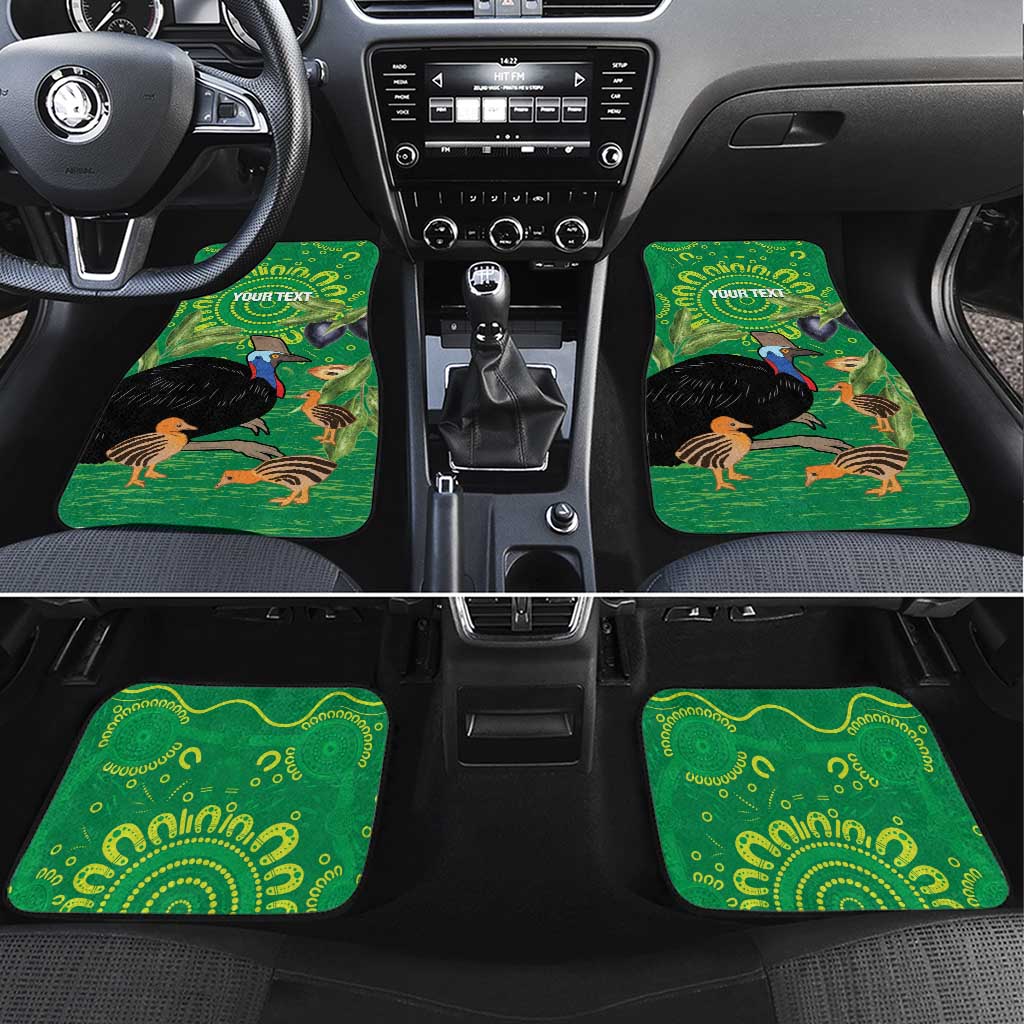 Personalised Australia Father's Day Car Mats Cassowary Dad Cerbera Floribunda Aboriginal Art