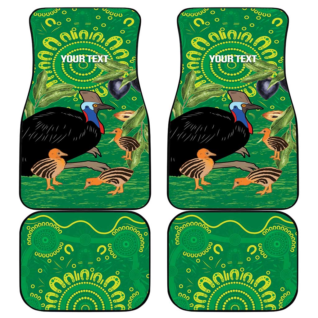 Personalised Australia Father's Day Car Mats Cassowary Dad Cerbera Floribunda Aboriginal Art
