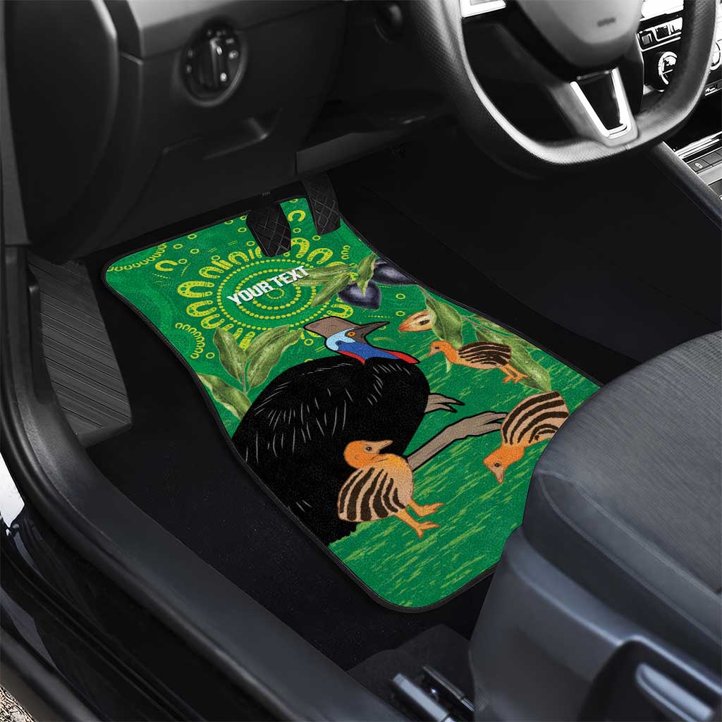 Personalised Australia Father's Day Car Mats Cassowary Dad Cerbera Floribunda Aboriginal Art