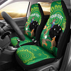 Personalised Australia Father's Day Car Seat Cover Cassowary Dad Cerbera Floribunda Aboriginal Art