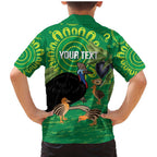 Personalised Australia Father's Day Family Matching Mermaid Dress and Hawaiian Shirt Cassowary Dad Cerbera Floribunda Aboriginal Art