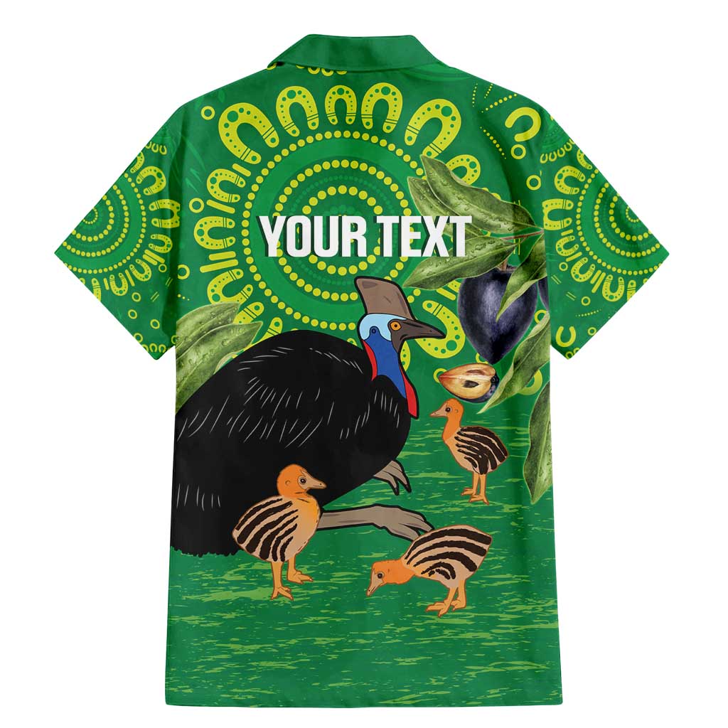 Personalised Australia Father's Day Family Matching Mermaid Dress and Hawaiian Shirt Cassowary Dad Cerbera Floribunda Aboriginal Art