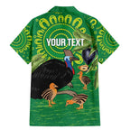 Personalised Australia Father's Day Family Matching Mermaid Dress and Hawaiian Shirt Cassowary Dad Cerbera Floribunda Aboriginal Art