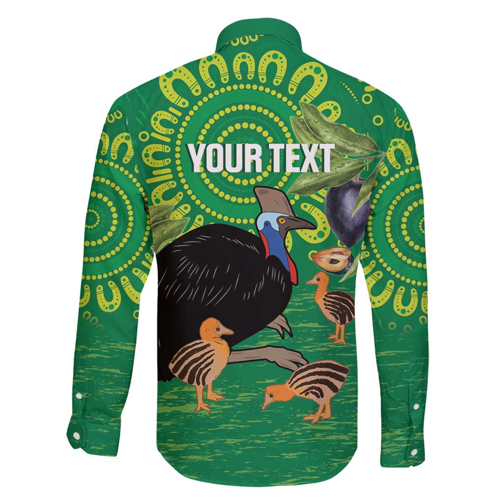 Personalised Australia Father's Day Family Matching Mermaid Dress and Hawaiian Shirt Cassowary Dad Cerbera Floribunda Aboriginal Art