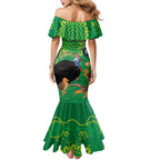 Personalised Australia Father's Day Family Matching Mermaid Dress and Hawaiian Shirt Cassowary Dad Cerbera Floribunda Aboriginal Art