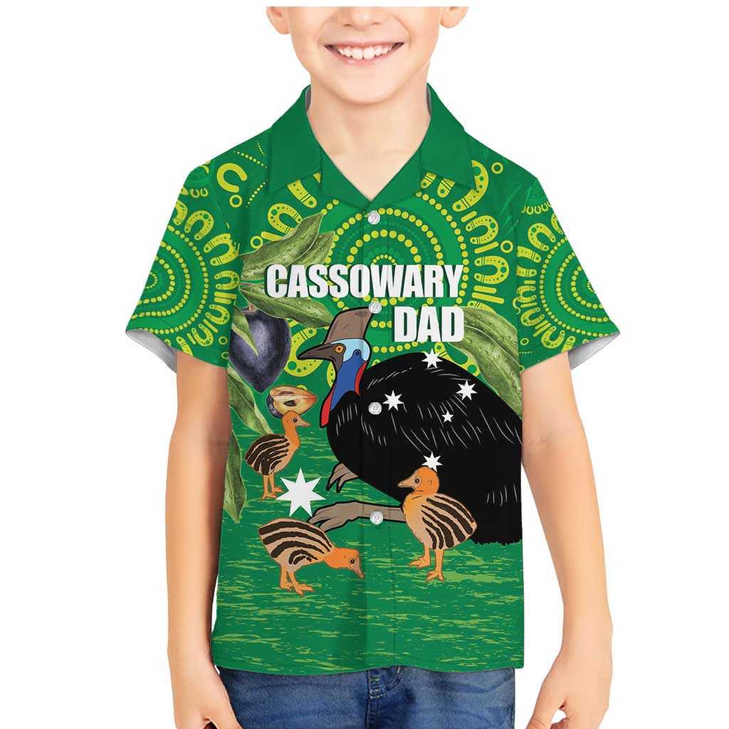 Personalised Australia Father's Day Family Matching Mermaid Dress and Hawaiian Shirt Cassowary Dad Cerbera Floribunda Aboriginal Art