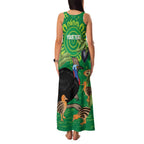 Personalised Australia Father's Day Family Matching Tank Maxi Dress and Hawaiian Shirt Cassowary Dad Cerbera Floribunda Aboriginal Art