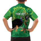 Personalised Australia Father's Day Hawaiian Shirt Cassowary Dad Cerbera Floribunda Aboriginal Art