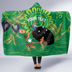 Personalised Australia Father's Day Hooded Blanket Cassowary Dad Cerbera Floribunda Aboriginal Art