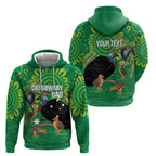 Personalised Australia Father's Day Hoodie Cassowary Dad Cerbera Floribunda Aboriginal Art