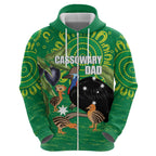 Personalised Australia Father's Day Hoodie Cassowary Dad Cerbera Floribunda Aboriginal Art