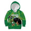 Personalised Australia Father's Day Kid Hoodie Cassowary Dad Cerbera Floribunda Aboriginal Art