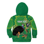 Personalised Australia Father's Day Kid Hoodie Cassowary Dad Cerbera Floribunda Aboriginal Art