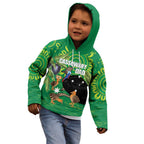 Personalised Australia Father's Day Kid Hoodie Cassowary Dad Cerbera Floribunda Aboriginal Art