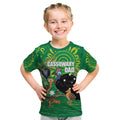 Personalised Australia Father's Day Kid T Shirt Cassowary Dad Cerbera Floribunda Aboriginal Art