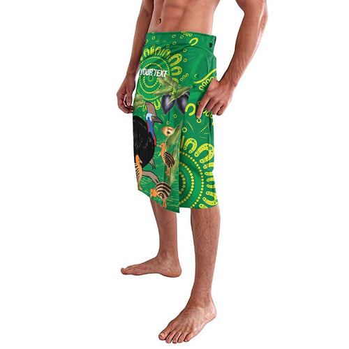 Personalised Australia Father's Day Lavalava Cassowary Dad Cerbera Floribunda Aboriginal Art