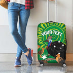 Personalised Australia Father's Day Luggage Cover Cassowary Dad Cerbera Floribunda Aboriginal Art