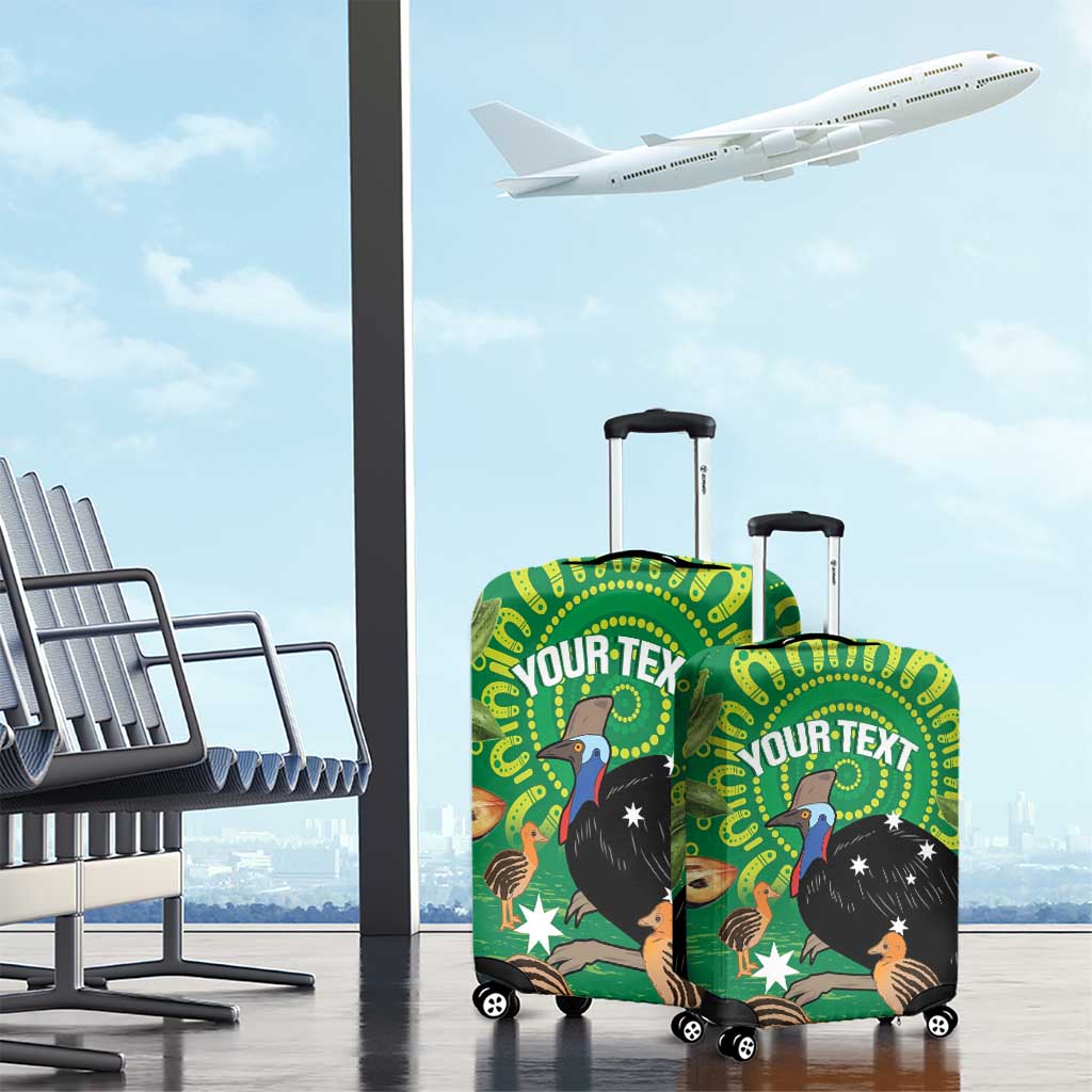 Personalised Australia Father's Day Luggage Cover Cassowary Dad Cerbera Floribunda Aboriginal Art
