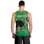 Personalised Australia Father's Day Men Tank Top Cassowary Dad Cerbera Floribunda Aboriginal Art