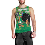 Personalised Australia Father's Day Men Tank Top Cassowary Dad Cerbera Floribunda Aboriginal Art