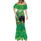 Personalised Australia Father's Day Mermaid Dress Cassowary Dad Cerbera Floribunda Aboriginal Art