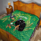 Personalised Australia Father's Day Quilt Cassowary Dad Cerbera Floribunda Aboriginal Art