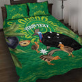 Personalised Australia Father's Day Quilt Bed Set Cassowary Dad Cerbera Floribunda Aboriginal Art